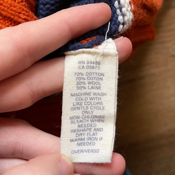 America Eagle Orange and Blue Crewneck Sweater - Picture 4 of 5